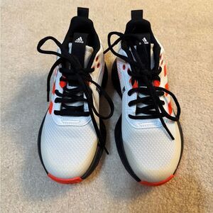 Boys Adidas Own The Game 2.0 J "White Solar Red" Basketball Shoes Sz 13 NWOT